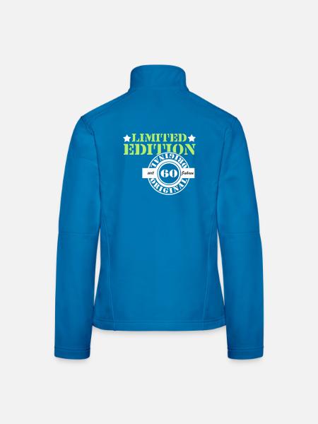 60. Geburtstag , limited Edition orginal 60 (25) - Frauen Softshelljacke - Lichtblau - Hinten