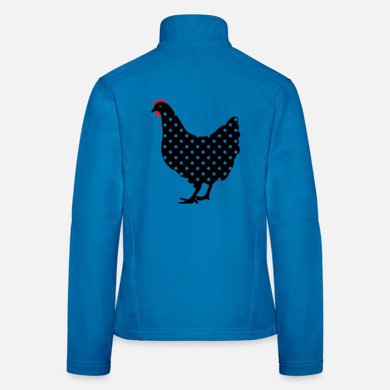 Poulet poule repéré Veste en tissu softshell Femme