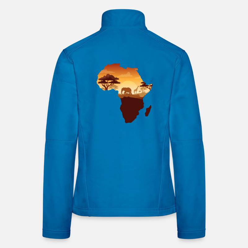 African Safari Map - Women's Softshell Jacket - light blue