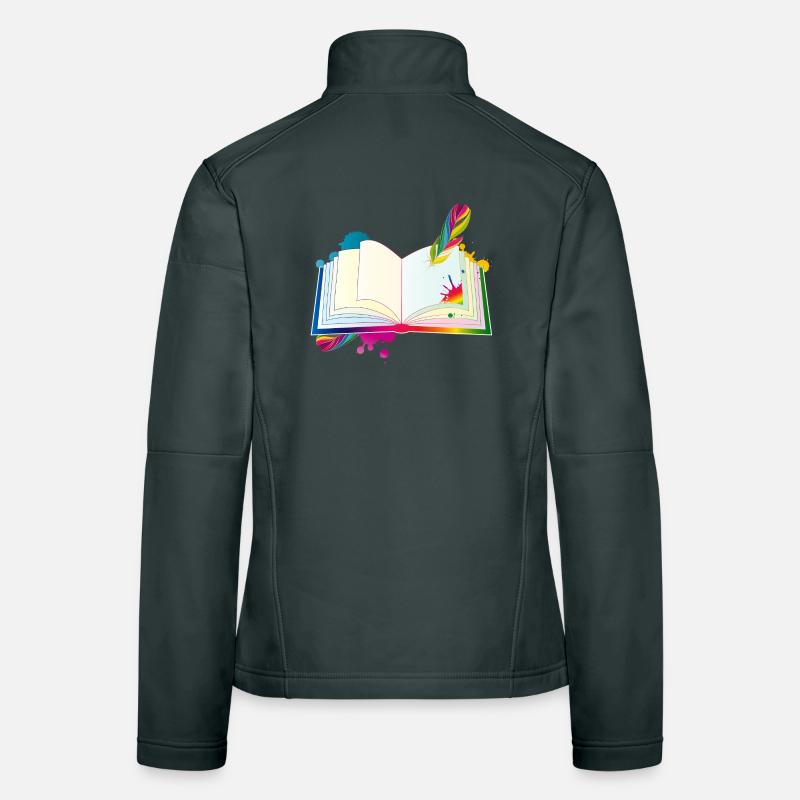 journal hétéroclite avec plume et blobs Veste en tissu softshell Femme