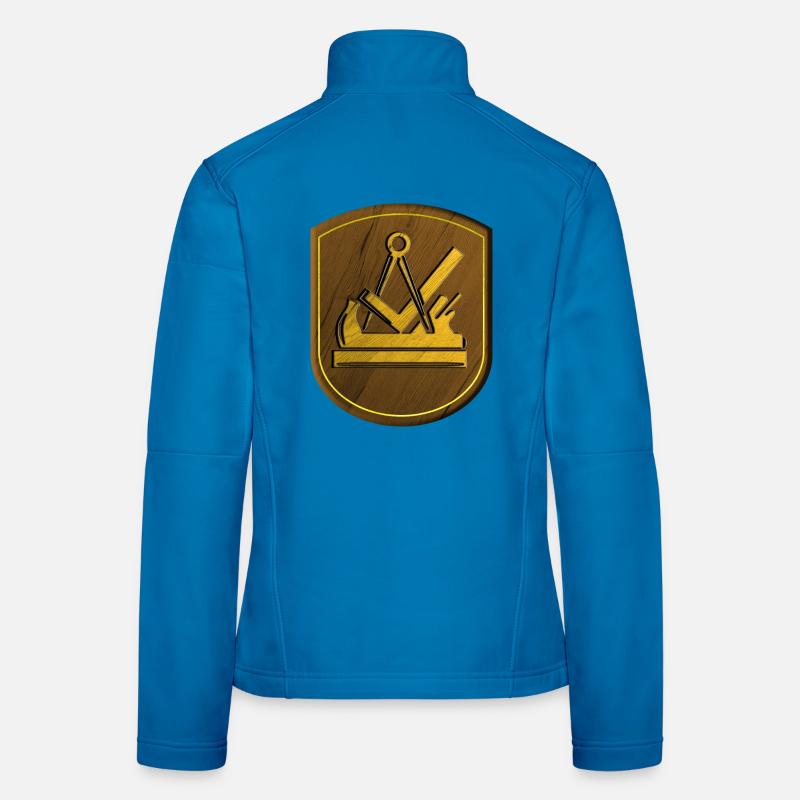 Guilde signe charpentier charpentier emblème bois 3D Veste en tissu softshell Femme