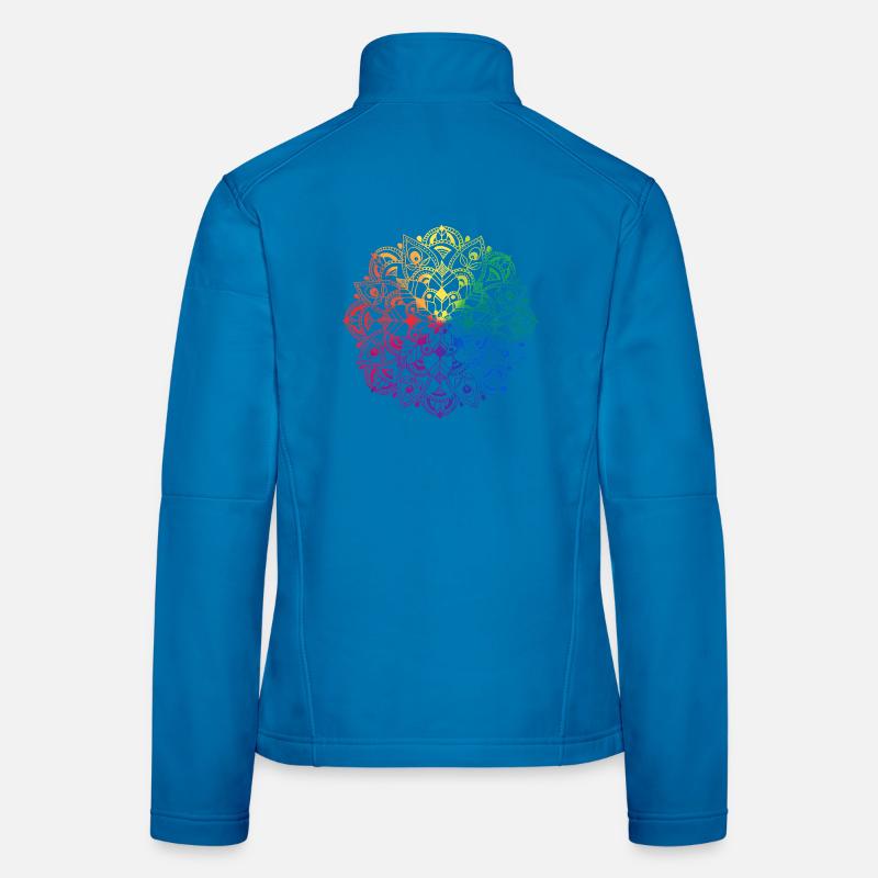 Mandala de fleurs Veste en tissu softshell Femme