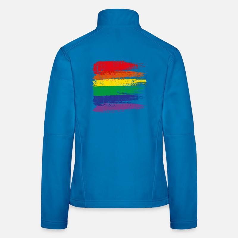 Rainbow Brushstroke Pride Women's Softshell Jacket