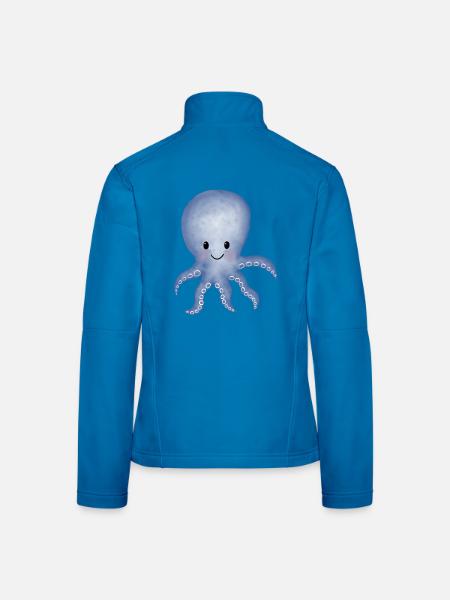 Krake Tintenfisch - Frauen Softshelljacke - Lichtblau
