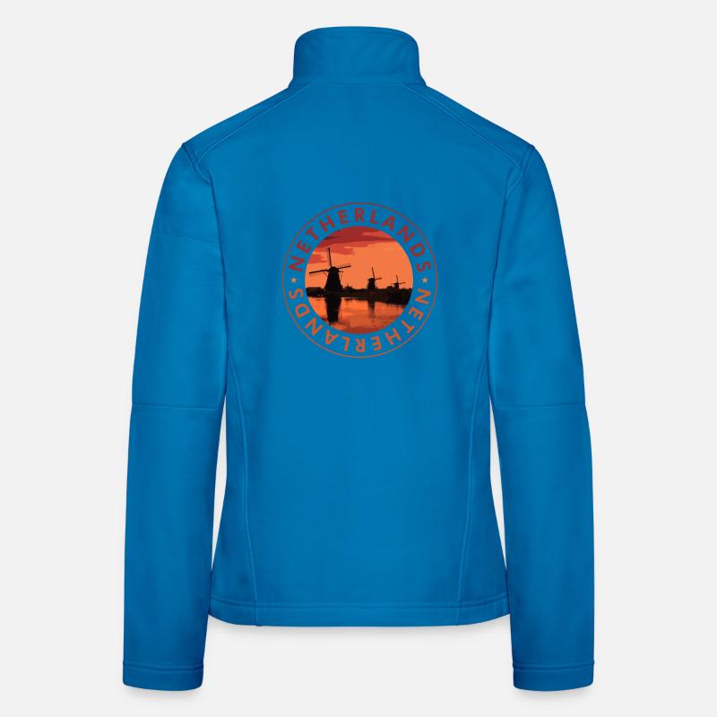 Netherlands Windmills at sunset Women's Softshell Jacket