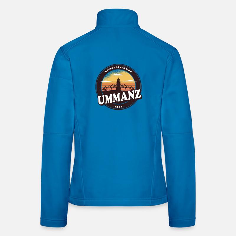 Ummanz Ostsee Leuchtturm Design / Geschenkidee - Frauen Softshelljacke - Lichtblau