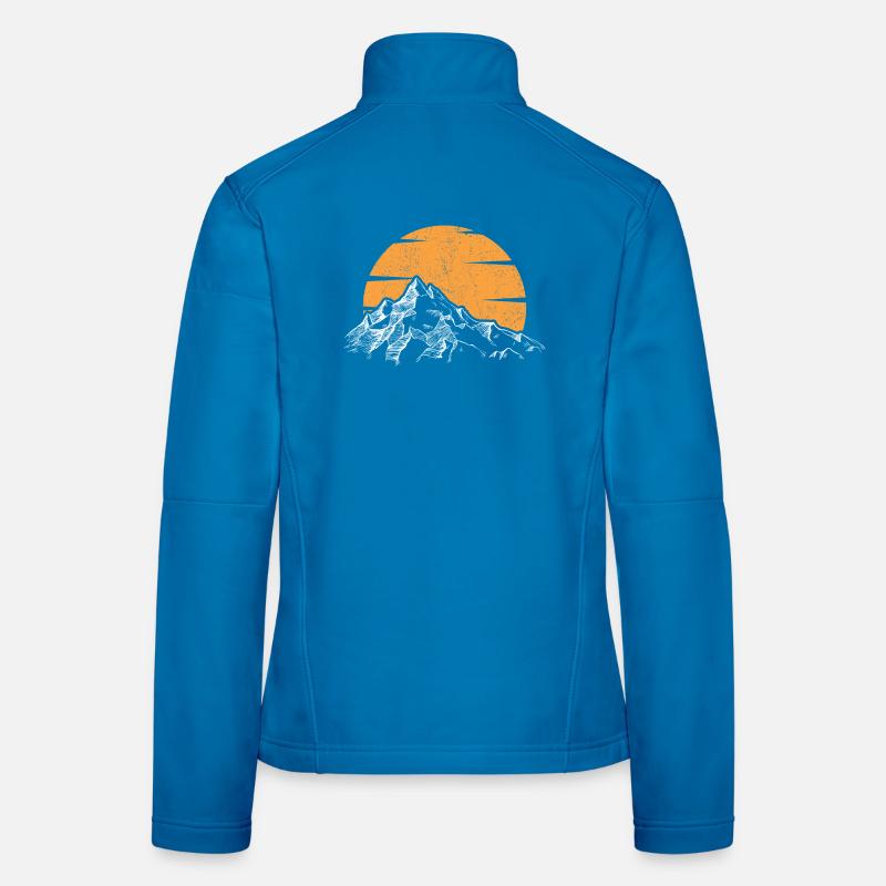 Sunset Peak Mountain Silhouette - Women's Softshell Jacket - light blue