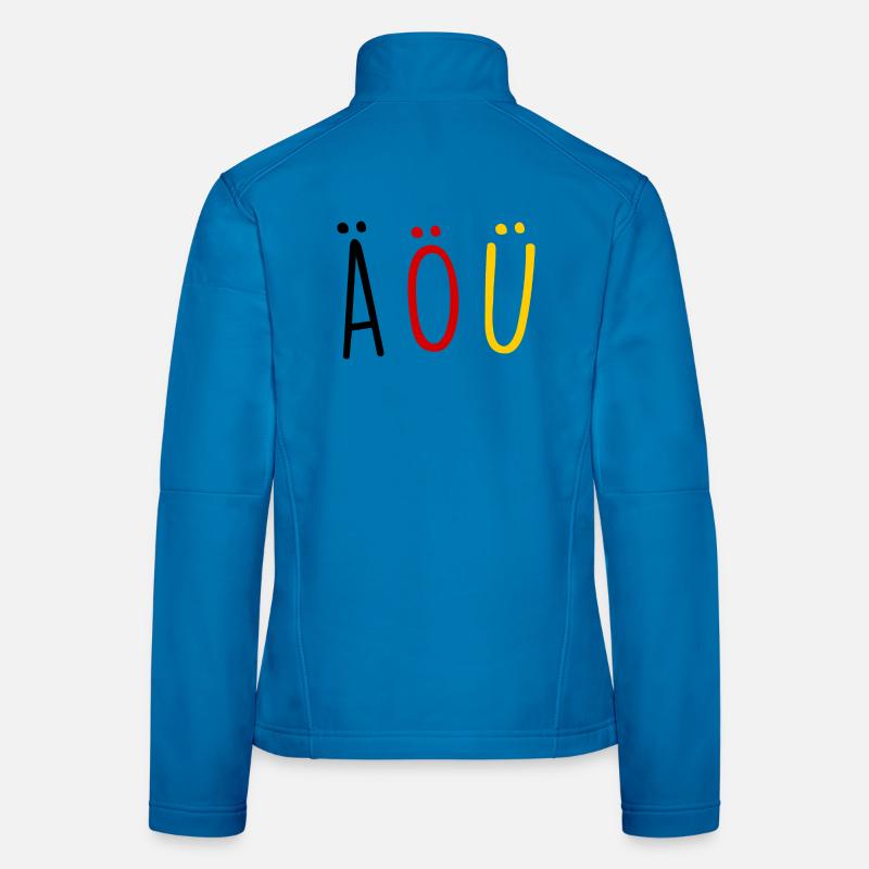Deutsche Sprache German Language Umlaut Flagge - Frauen Softshelljacke - Lichtblau