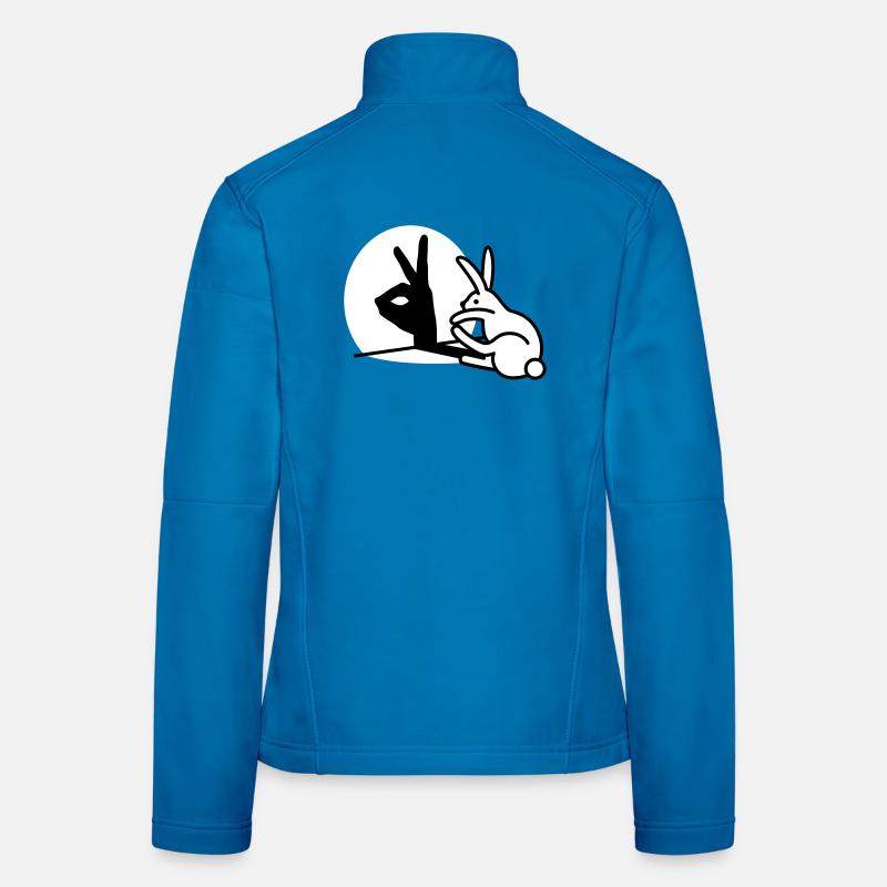 Drôle lapin main ombre projection lapin Veste en tissu softshell Femme