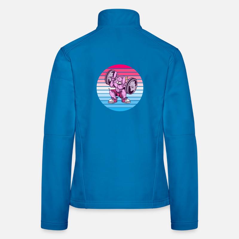 Hasen Bodybuilder Design Frauen Softshelljacke
