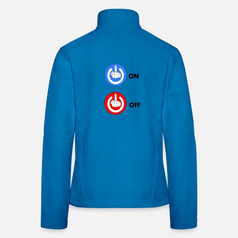 Mittelfinger EIN und AUS - Frauen Softshelljacke - Lichtblau