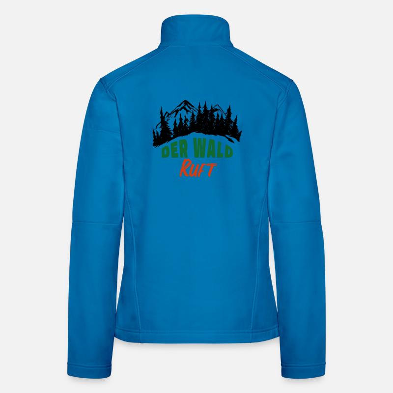 Der Wald ruft Förster Waldarbeit Natur Freizeit - Frauen Softshelljacke - Lichtblau
