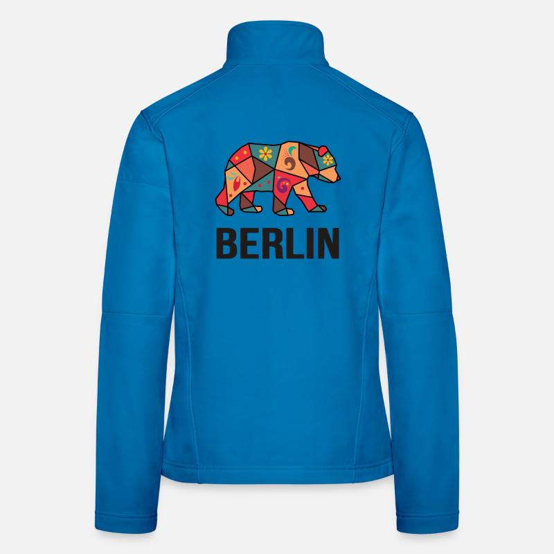 Geometric Berlin Bear Pattern - I love Berlin Women's Softshell Jacket