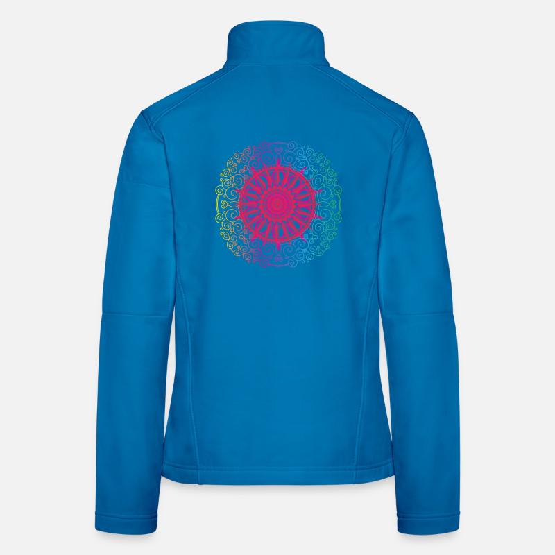 Regenbogen Mandala Gradient Kreis - Frauen Softshelljacke - Lichtblau
