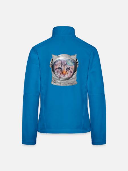 Katze im Weltraum - Frauen Softshelljacke - Lichtblau - Hinten