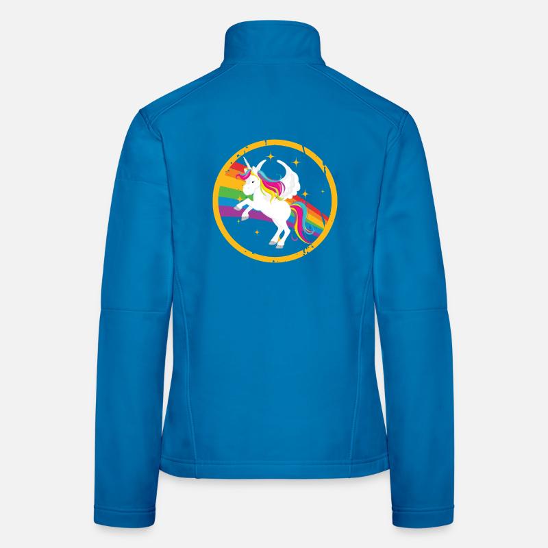 Fabelhafter Einhorn mit Regenbogenmähne Frauen Softshelljacke