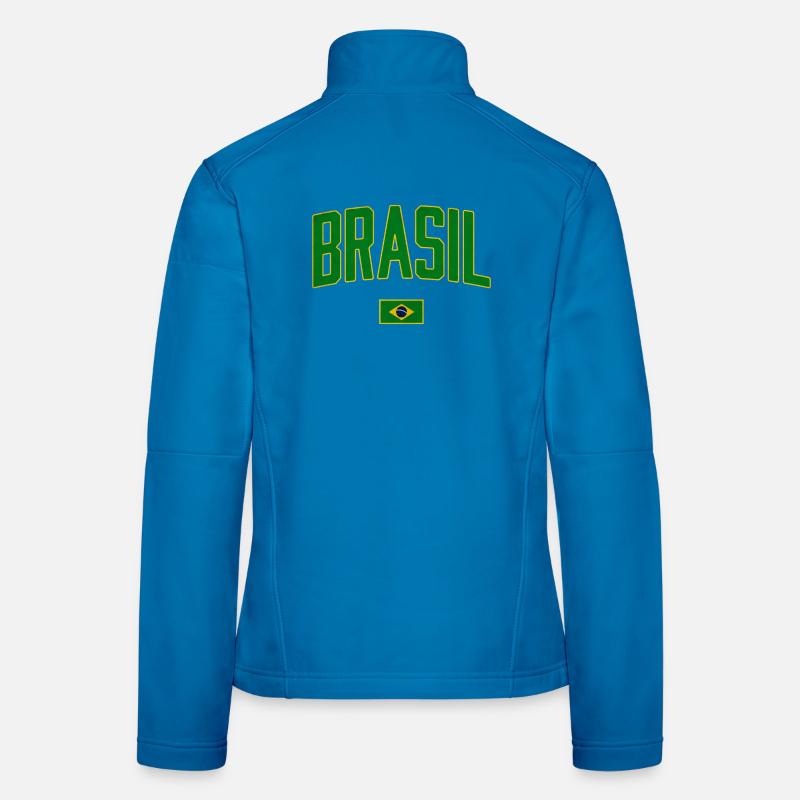 Conception du Brésil avec drapeau national Veste en tissu softshell Femme