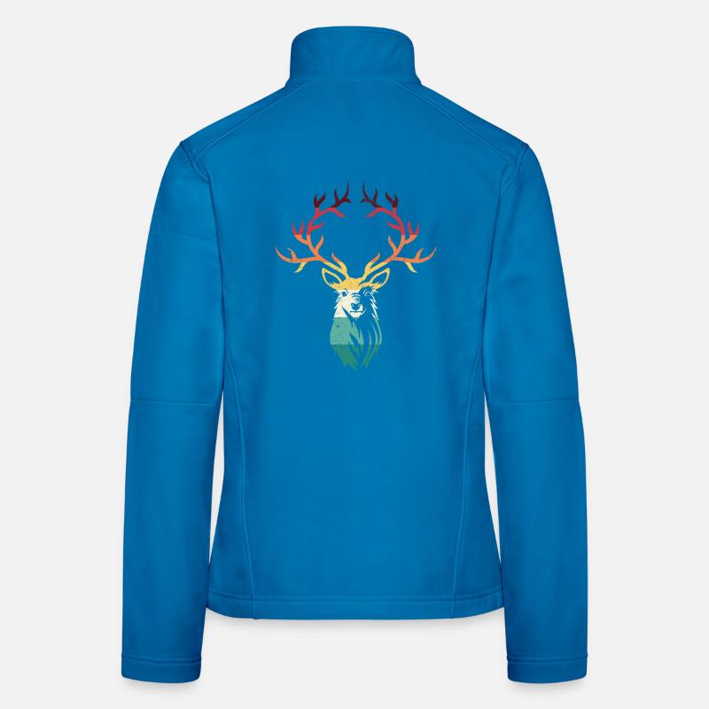 Hirschgeweih mit Farbverlauf Frauen Softshelljacke