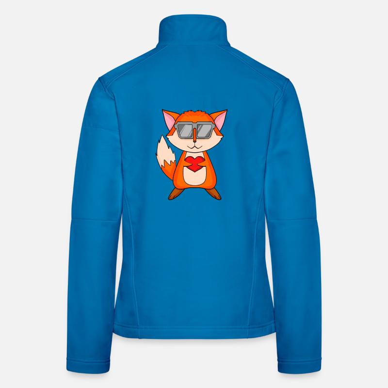 Fuchs mit Sonnenbrille und Herz Frauen Softshelljacke