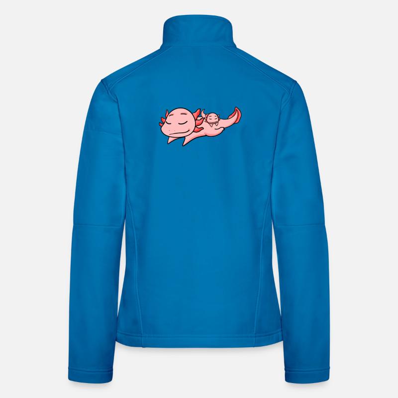 Axolotl Papa avec Bébé Axolotl Veste en tissu softshell Femme
