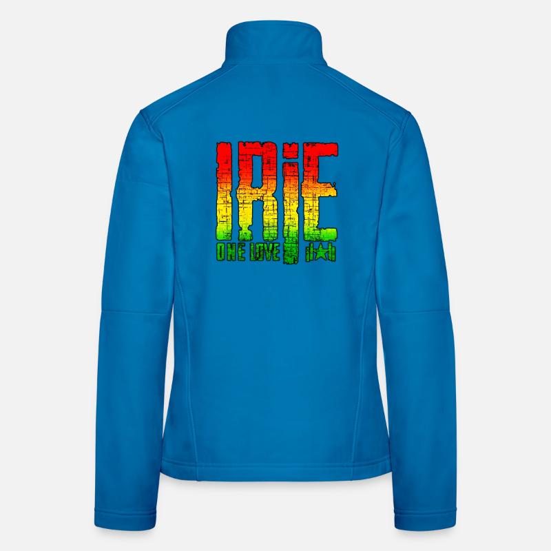 Reggae Peace Symbols on Graffiti Background Women's Softshell Jacket