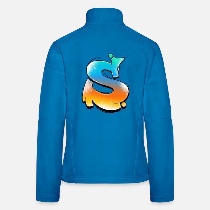 S-Farbverlauf Neon Spritzer Frauen Softshelljacke