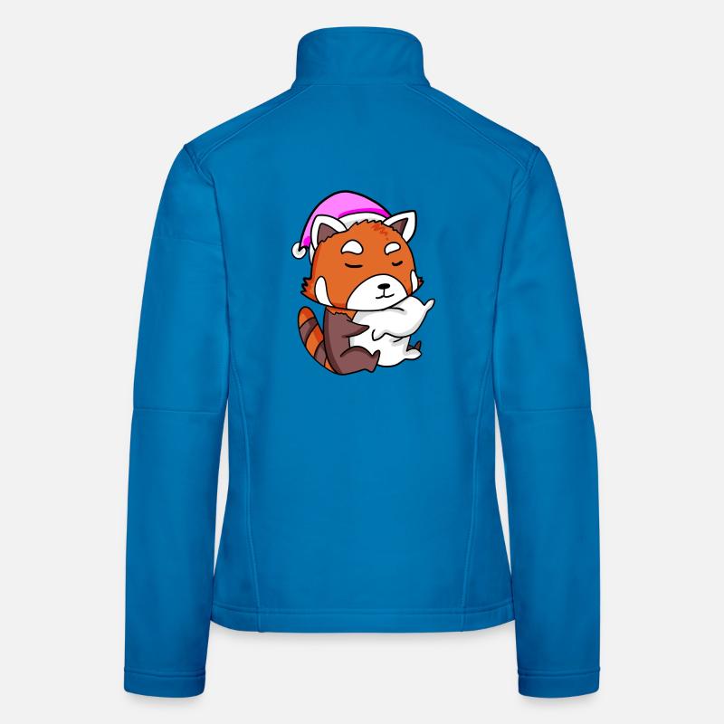 panda roux avec oreiller et bonnet de couchage Veste en tissu softshell Femme