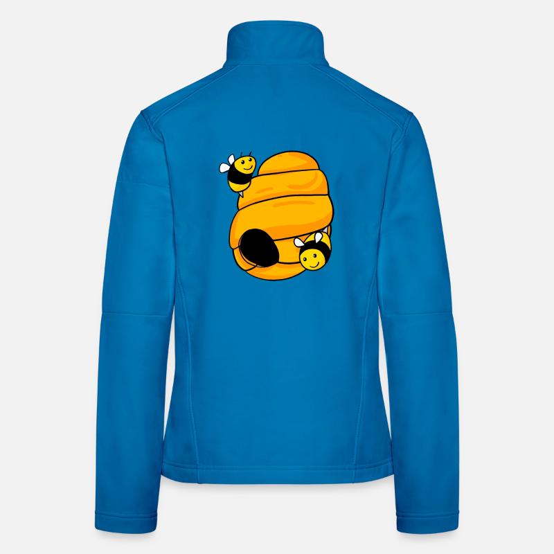 Nid d’abeilles avec des abeilles mignonnes Veste en tissu softshell Femme