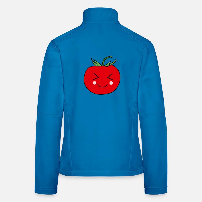Cadeau de design de visage de tomate mignon Veste en tissu softshell Femme