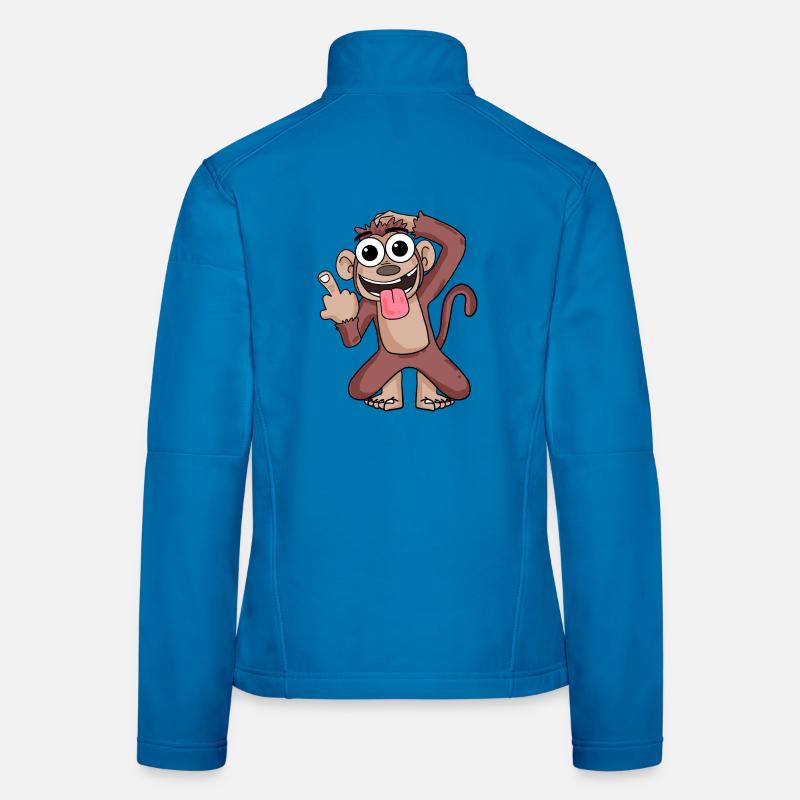 Monkey pointing the middle finger Women's Softshell Jacket