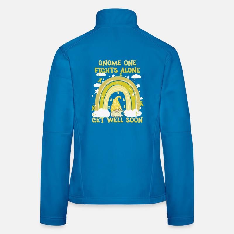 Gnome One Fights Alone Sarcoma Cancer Women's Softshell Jacket