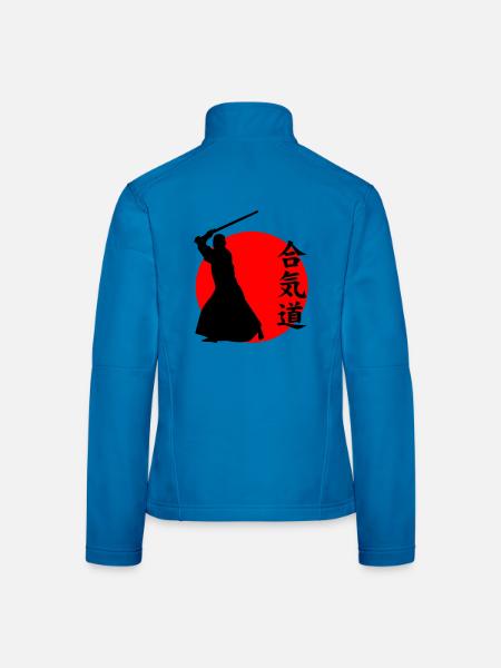 Aikido - Frauen Softshelljacke - Lichtblau - Hinten