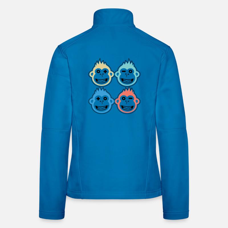 4 glückliche Affen - Frauen Softshelljacke - Lichtblau