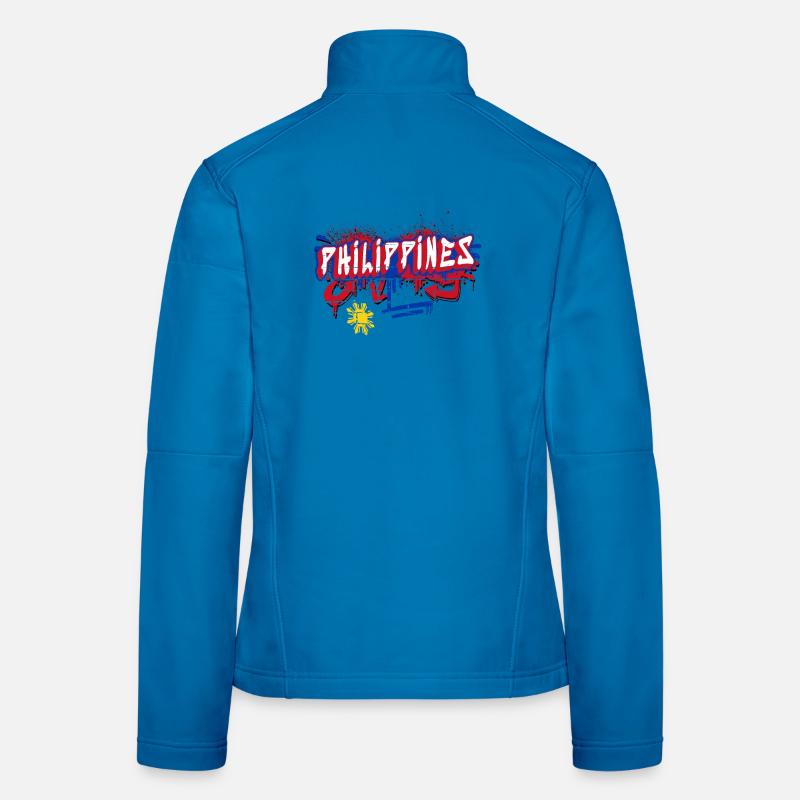 Design de drapeau graffiti des Philippines Veste en tissu softshell Femme
