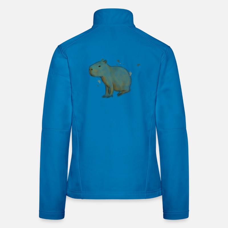 Chill Capybara – Cute & Calm Rodent Illustration - Women's Softshell Jacket - light blue