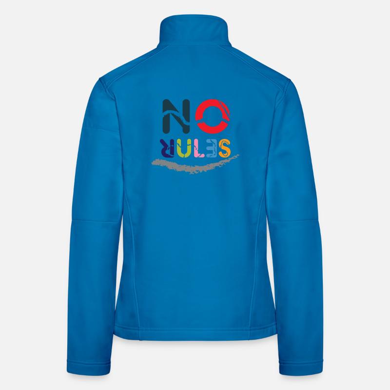 Colored No Rules sign Women's Softshell Jacket