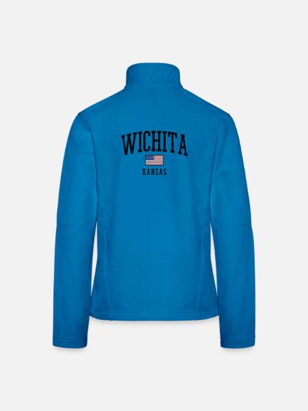 Conception du drapeau ancien à Wichita, Kansas, - Veste en tissu softshell Femme - bleu clair - Dos