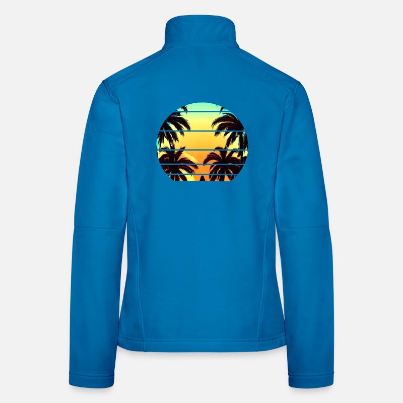 Sunset under palm trees Women's Softshell Jacket