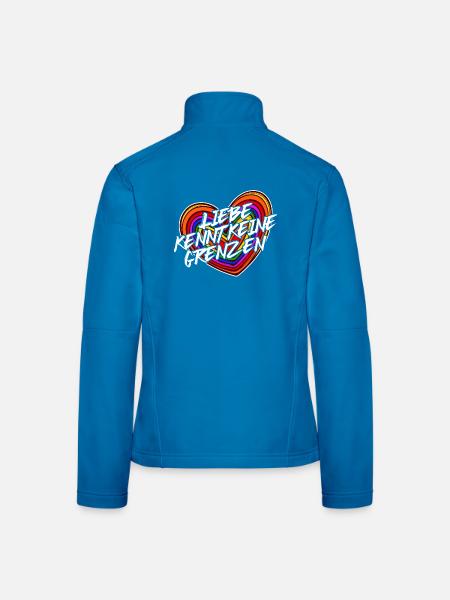 Lgbt Liebe Statement Beziehung Herz Regenbogen - Frauen Softshelljacke - Lichtblau - Hinten