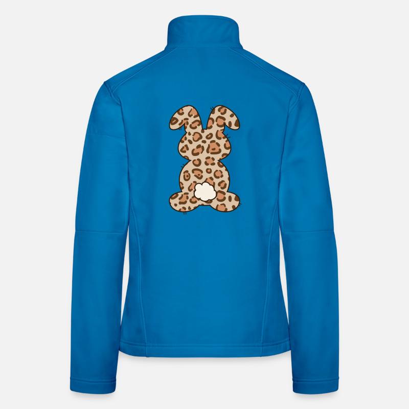 Leopard Pattern Rabbit Easter for Kids Women's Softshell Jacket