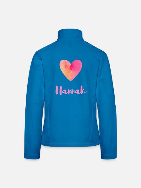 Hannah Rosa Herz Feminines Mädchen Outfit Tee - Frauen Softshelljacke - Lichtblau - Hinten