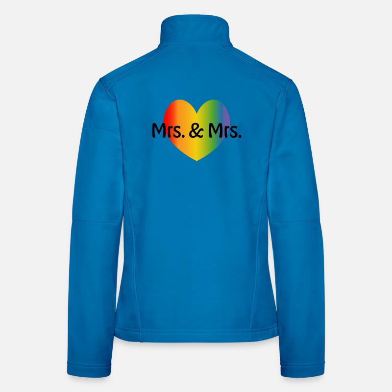 Regenbogen Mrs and Mrs 2 rainbow Herz Frauen Softshelljacke