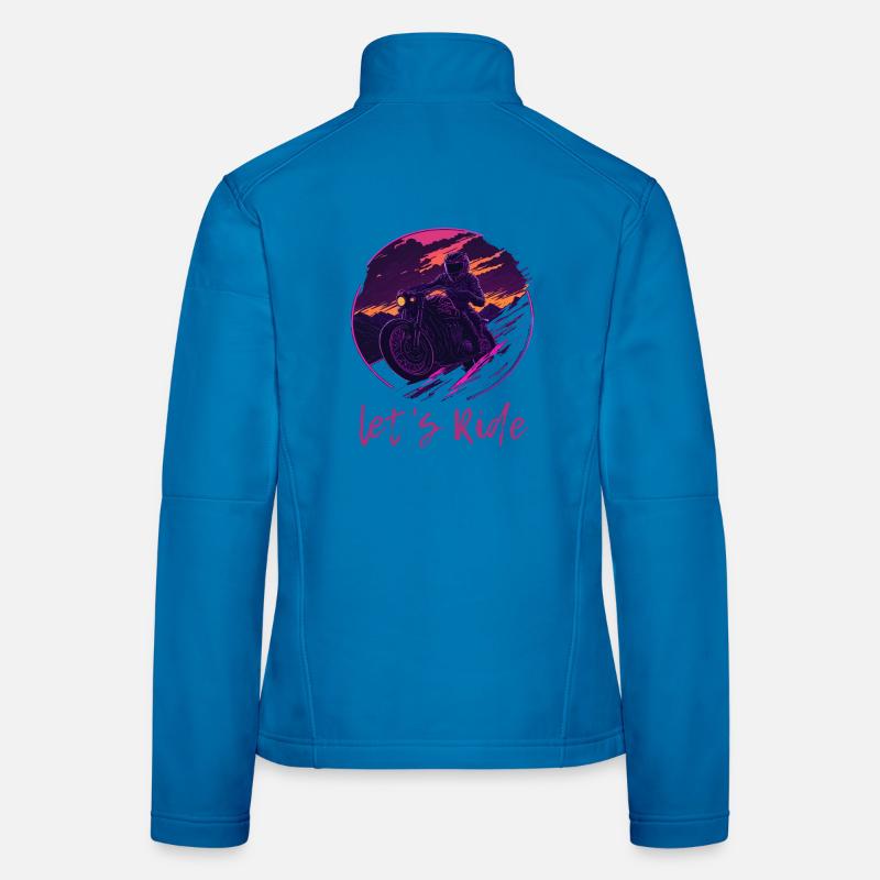 Let's Ride Synthwave Motorcyclists Women's Softshell Jacket