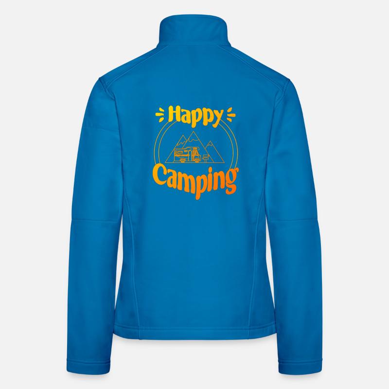 Happy Camping - conception graphique joyeuse et cool Veste en tissu softshell Femme
