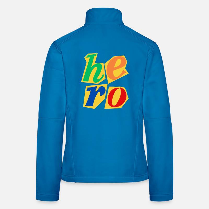 Hero Block Buchstaben-Design Frauen Softshelljacke
