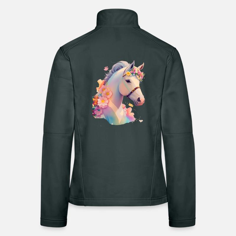 Cheval fleur Veste en tissu softshell Femme
