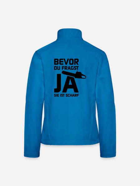 Sie ist scharf - Frauen Softshelljacke - Lichtblau - Hinten