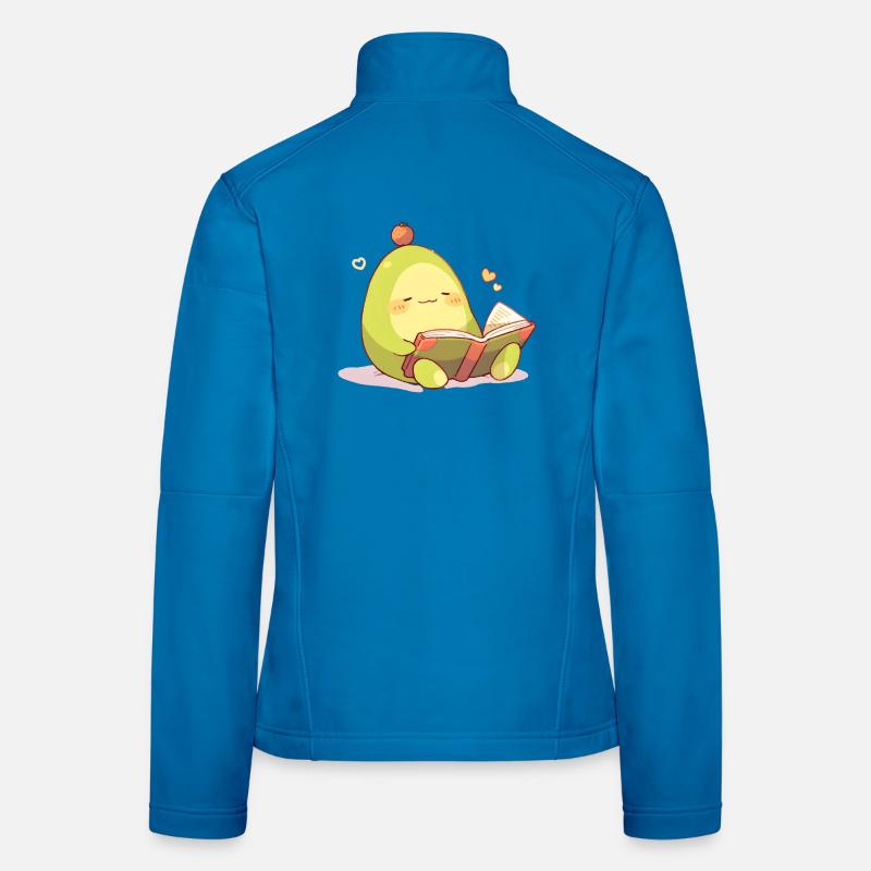 Avocado Reading Hero – Cuddling Book Time - Women's Softshell Jacket - light blue