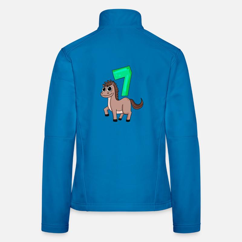 7ème anniversaire Motif Cheval - sept ans Veste en tissu softshell Femme