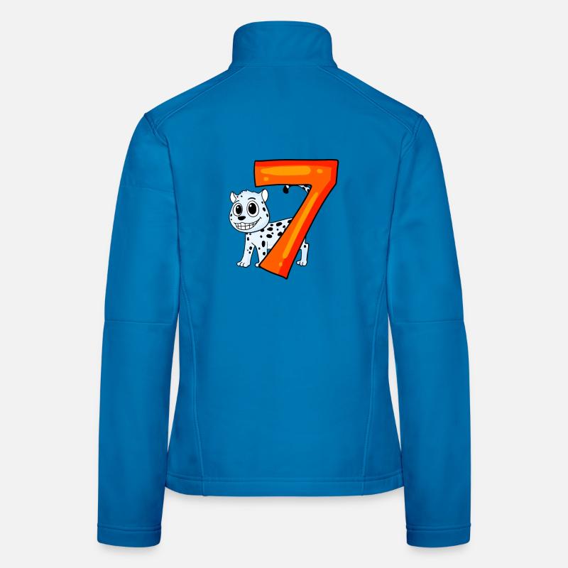 7th Birthday Motif Snow Leopard - Seven Years Women's Softshell Jacket